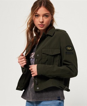 Superdry Military Crop Női Kabát Khaki | VSUWY5417